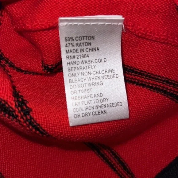 Foxcroft Red Blouse With Black Detailing Medium - Picture 6 of 6